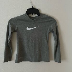 Nike Dri Fit Girls Long Sleeve Athletic V Neck Shirt size XS